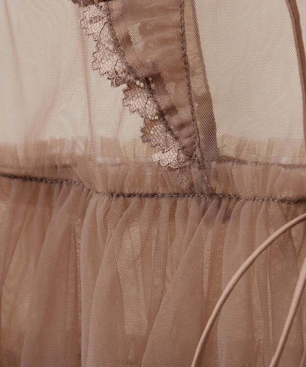 Green Parks ・ＥＬＥＮＣＡＲＥ　ＤＵＥ　チュールラッフルベスト Mocha