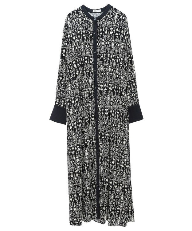 CRAFT STANDARD BOUTIQUE 総柄バイカラーワンピース Black