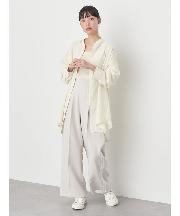 earth music&ecology バックデザインシャツ Light Yellow