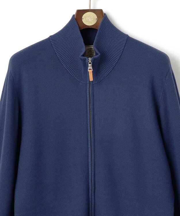 J.PRESS MEN 【KING SIZE】【ストレッチ性 / イージーケア】【FLEX YARN】フルジップニットカーディガン ブルー系