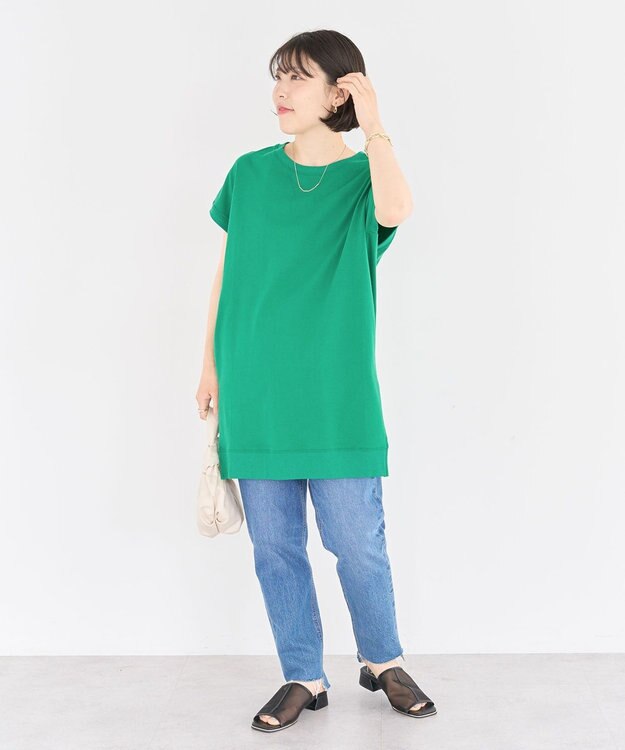 Green Parks 今年っぽフレンチスリーブカットチュニック Green