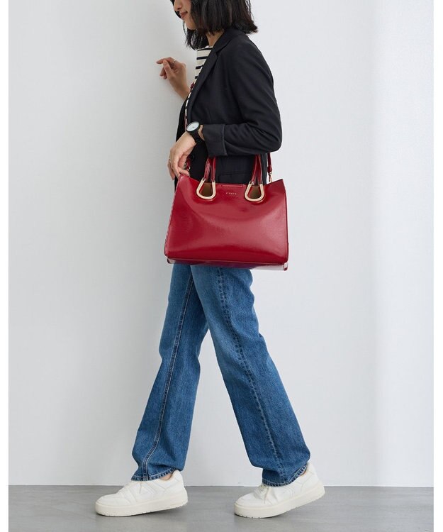 MioFIRANO ホースシューエナメルハンドバッグ 2WAY　FIRANO フィラノ RED