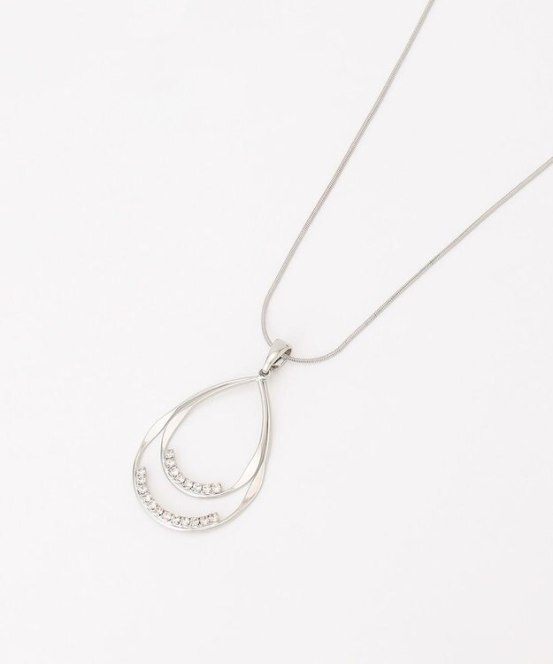 ANY SIS ストーンラインドロップ ネックレス シルバー