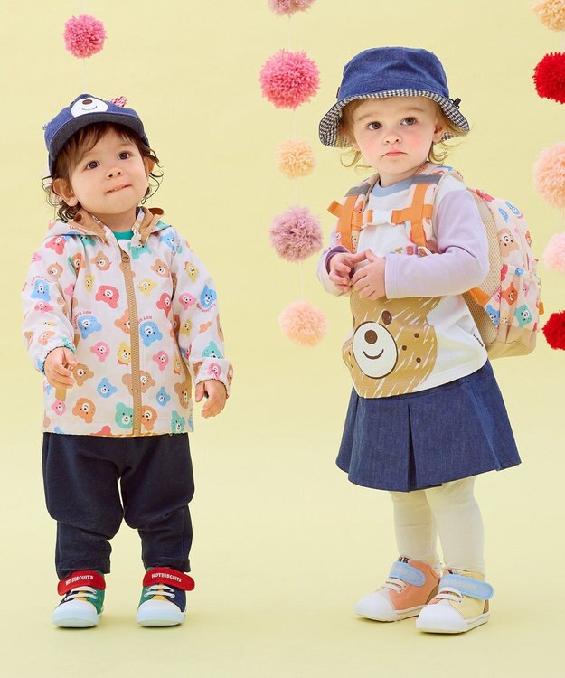 MIKI HOUSE HOT BISCUITS 【80-120cm】カラフルビーンズ 総柄ウインドブレーカー マルチカラー