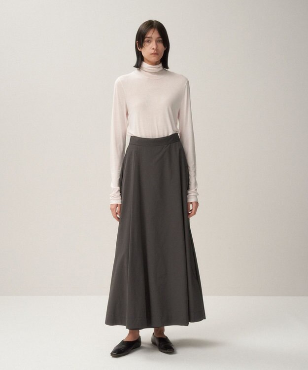 ATON MODAL SILK JERSEY | タートルネックプルオーバー WHITE