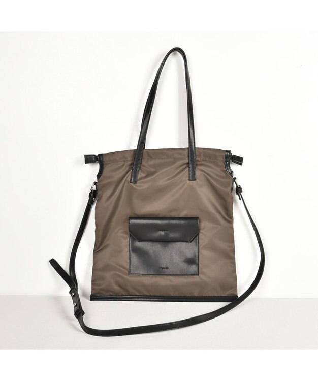 Y'SACCS ドローストリング2WAYトート Sサイズ カーキ