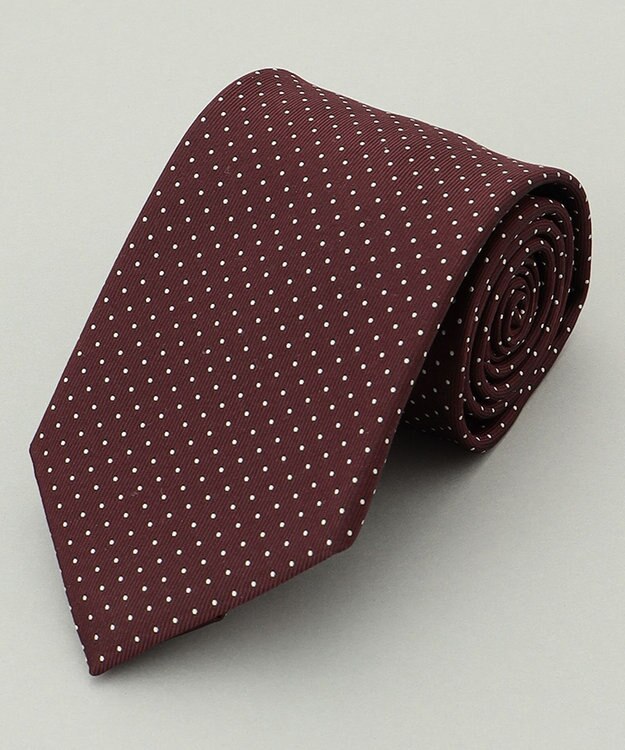 GOTAIRIKU 定番【日本製】シルク ネクタイ_ピンドット ワイン系8