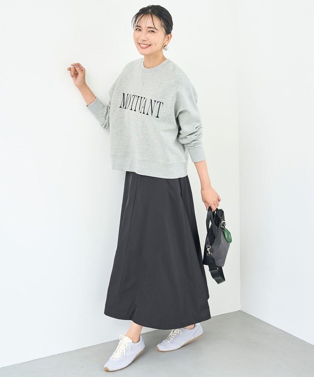 UNFILO ハイストレッチ ロゴスウェット グレー×ブラックロゴ