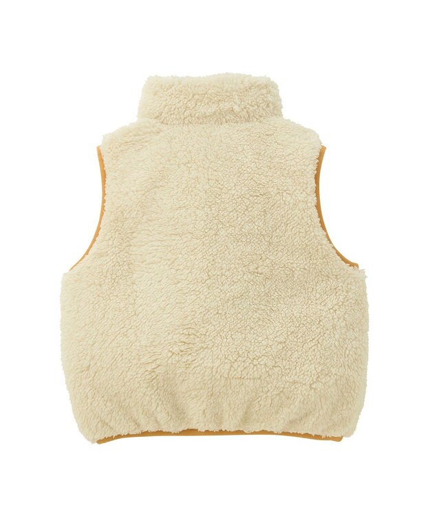 MIKI HOUSE HOT BISCUITS 【80-120cm】 カラフルビーンズ 裏ボアフリース リバーシブル総柄ベスト マルチカラー