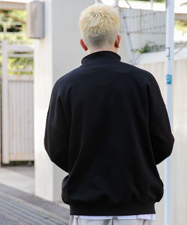 WEGO ヘビーウエイトハーフZIPワンポイントPO ブラック