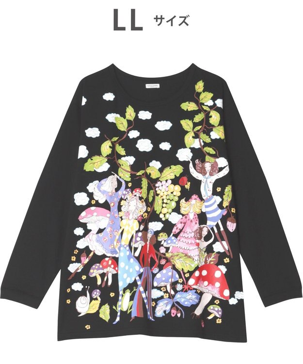 tsumori chisato SLEEP ツモリチサト トップス 長袖 ラウンドネック ルームウェア 綿100%(本体) tsumori chisato SLEEP UTX560 /ワコール ブラック