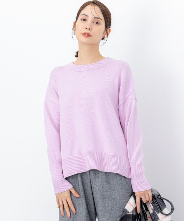 組曲 S コットンカシミヤMIX クルーネックニット ピンク系