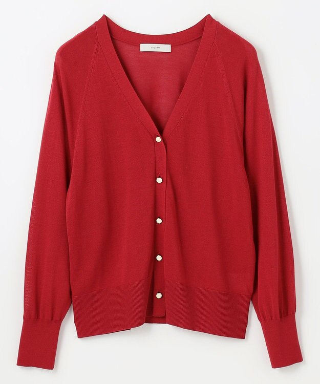 ANY 【2SET】ニットツインセット（半袖ニット＋Vネックカーデ） レッド
