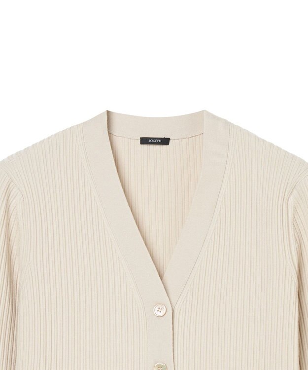 JOSEPH 【洗える】ファインリブメリノ　カーディガン Quail
