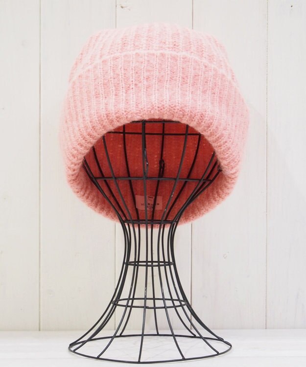 石田製帽 モヘア ホールガーメントシャロット ニット帽 ピンク