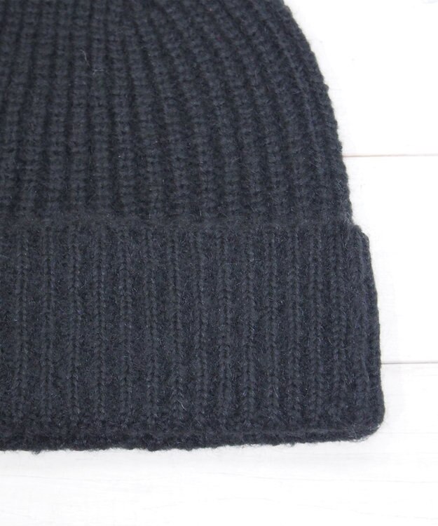 石田製帽 モヘア ホールガーメントシャロット ニット帽 ブラック