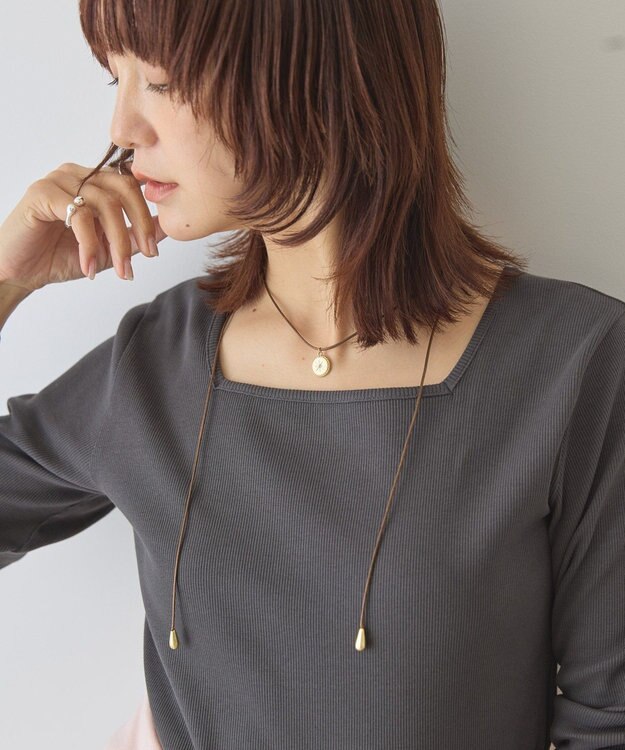 AMERICAN HOLIC 【2WAY】スクエアネックプルオーバー Charcoal Gray