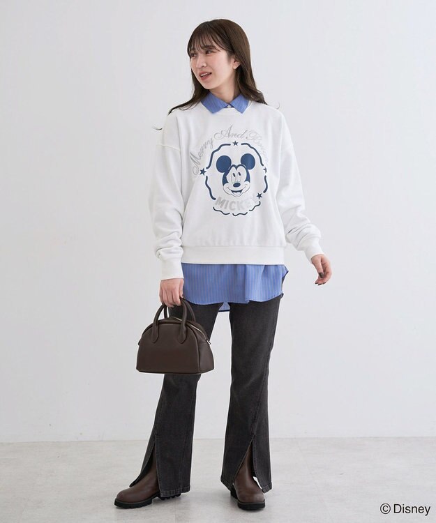 Green Parks ミッキー＆フレンズ／刺繍裏毛プルオーバーⅡ White