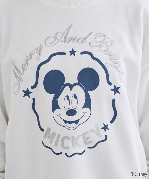 Green Parks ミッキー＆フレンズ／刺繍裏毛プルオーバーⅡ White