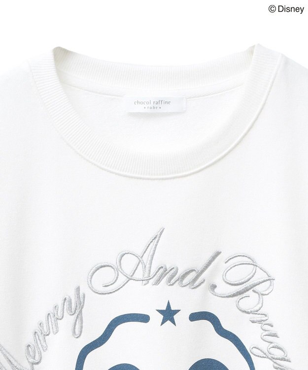 Green Parks ミッキー＆フレンズ／刺繍裏毛プルオーバーⅡ White