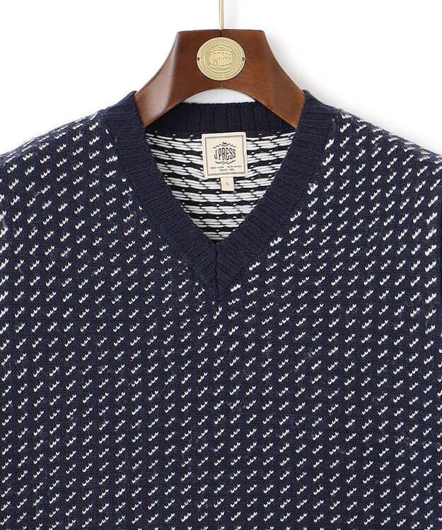 J.PRESS MEN バーズアイ ニットベスト ネイビー系
