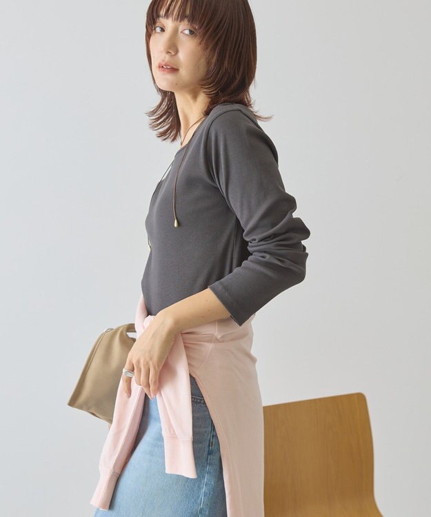 AMERICAN HOLIC 【2WAY】スクエアネックプルオーバー Charcoal Gray