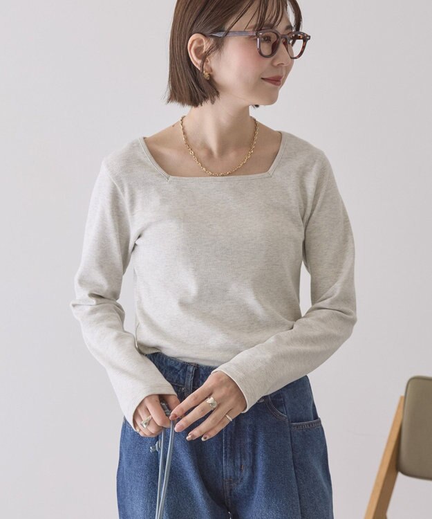 AMERICAN HOLIC 【2WAY】スクエアネックプルオーバー Oatmeal