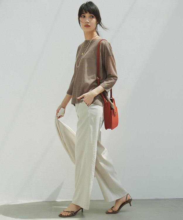 23区 シュリンクフェイクレザーミニショルダー テラコッタ系