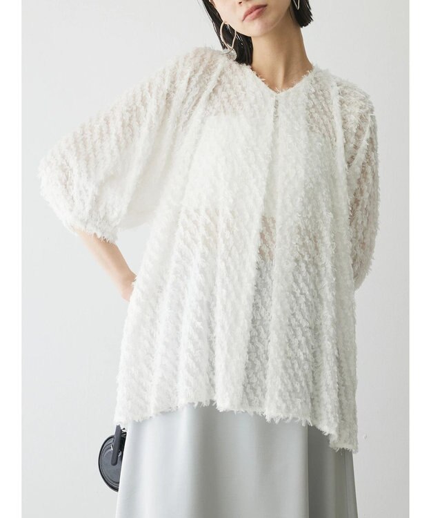 Green Parks AnriettMusee カットジャガードタックブラウス