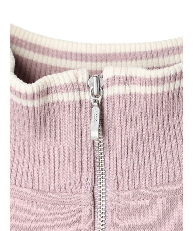 earth music&ecology ハーフＺＩＰラインプルオーバー Pink Beige