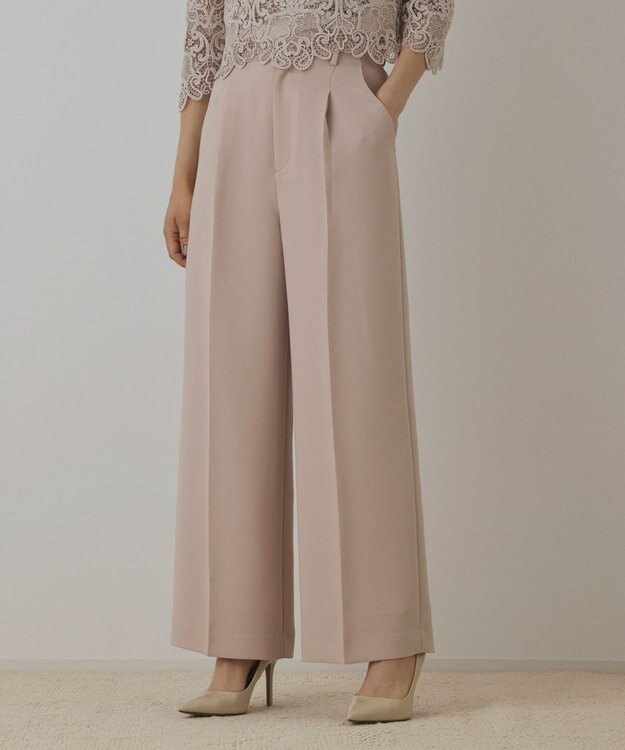 GRACE CONTINENTAL ハイウエストワイドパンツ ピンク