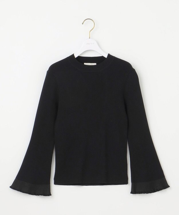 ANY SIS 【洗える】シアーディテール ニット ブラック