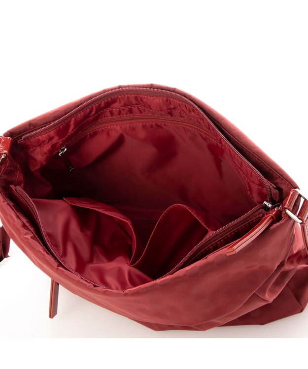 Y'SACCS PolkaDots口折れショルダー　Mサイズ ワイン