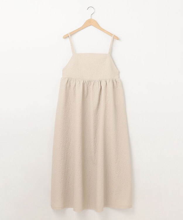 SHARE PARK LADIES 小花フクレジャガードキャミワンピース ライトグレー系