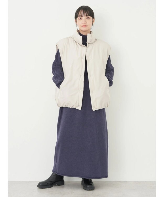 earth music&ecology ＦＬＵＦＦＹハイネックワンピース Navy