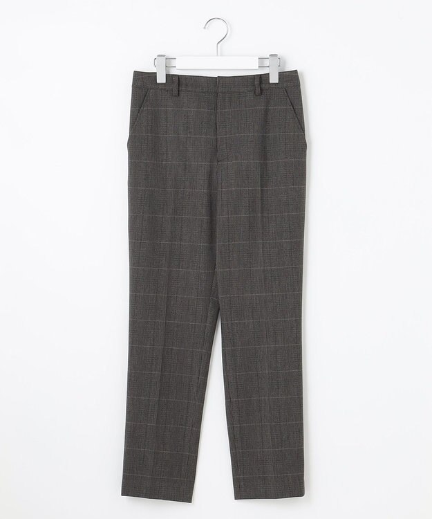 J.PRESS LADIES 【洗える】アルガンシルクチェック テーパード パンツ ブラウン系3