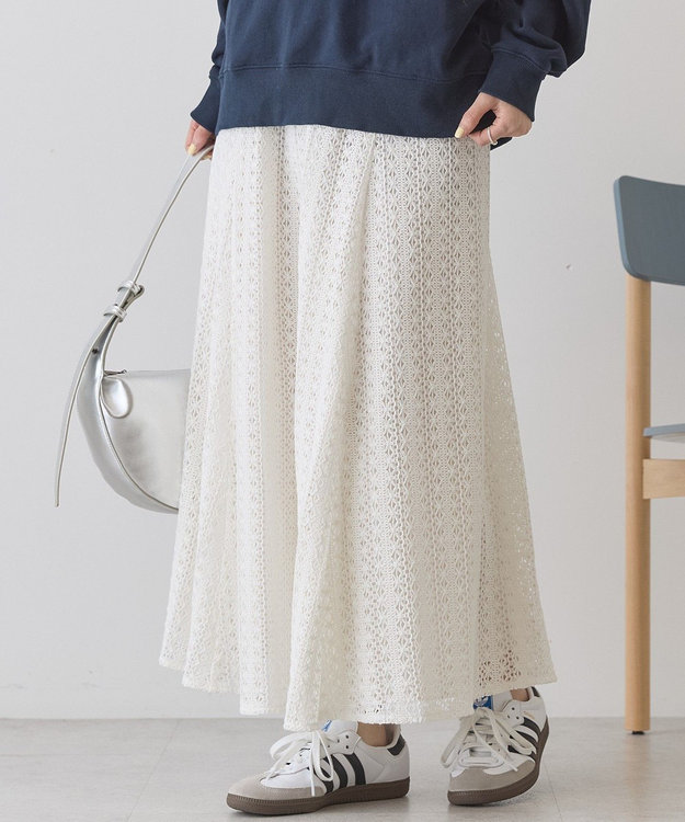 AMERICAN HOLIC レースロングマーメイドスカート Ivory