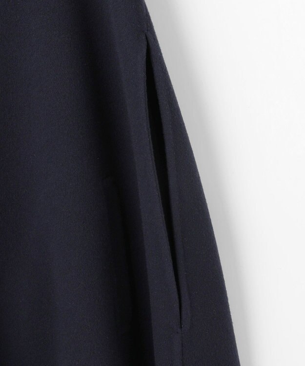 #Newans セーラーカラーダブルフェイスケープコート ネイビー