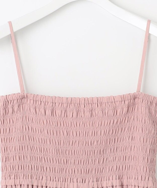 Feroux シャーリングデザイン 3WAYキャミドレス ピンク系