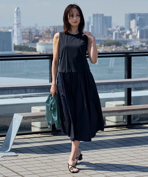 ICB 【接触冷感・洗える】エステルラミーチンツ ハーフスリーブジャケット セルリアン系