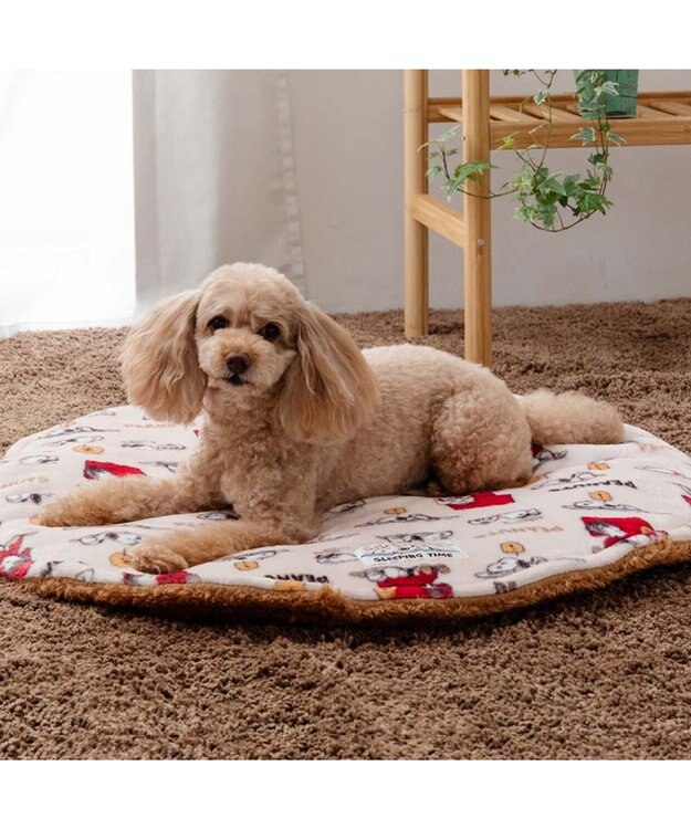 PET PARADISE スヌーピー うたたね柄 丸型マット  超小型犬 径70cm ベージュ