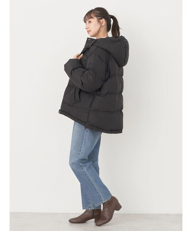 earth music&ecology フーディー中綿ブルゾン Black