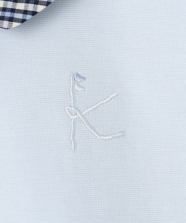 組曲 KIDS 【150-160㎝】 ミニチェック レイヤードトップス サックスブルー