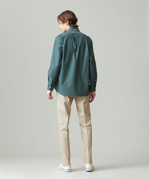 J.PRESS MEN KANEMASA マルチストライプジャージ シャツ ダークグリーン系1
