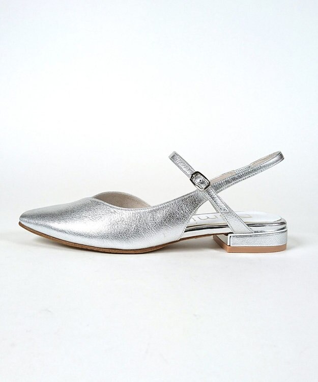 Dominic3 シープレザー Vカット バックストラップパンプス シルバー