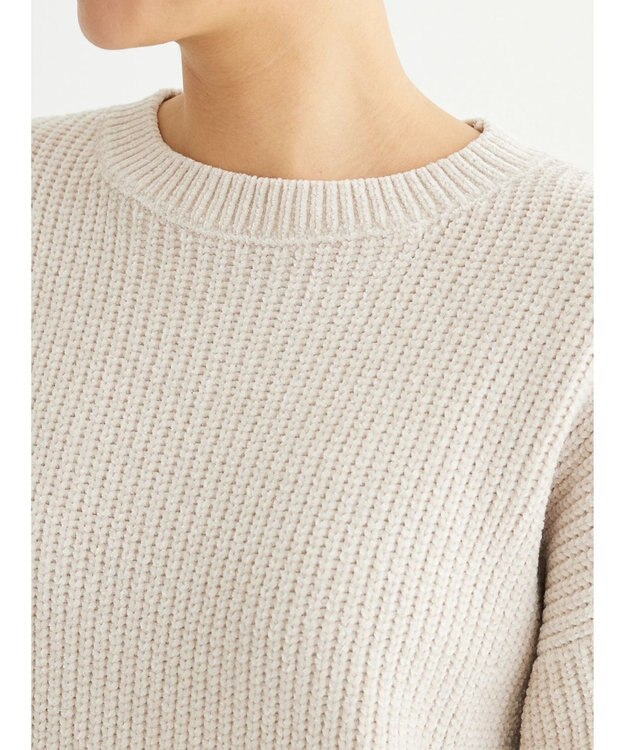 Green Parks ベロアモールニットプルオーバー Beige