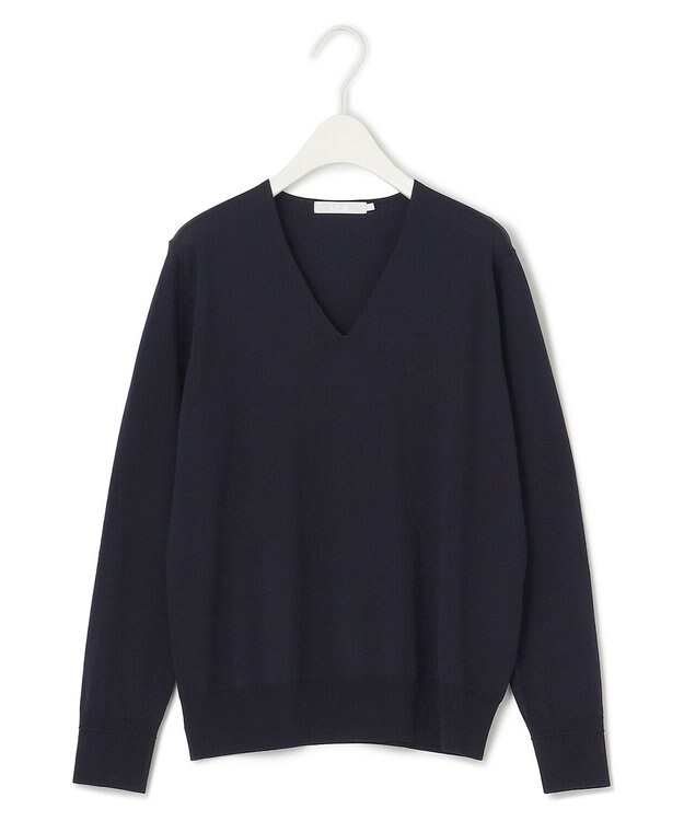 ICB 【WEB限定カラーあり・接触冷感・UVケア・洗える】 シンセティックハイゲージ Vネックプルオーバー ネイビー系