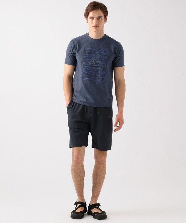 JOSEPH ABBOUD MOUNTAIN スラブシャンブレーストレッチ ショートパンツ ネイビー系