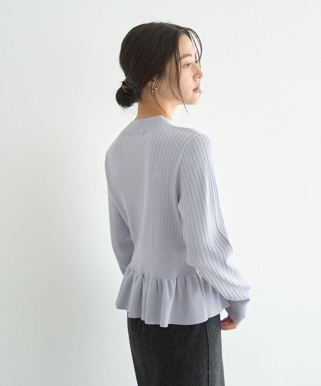 YECCA VECCA 金釦ペプラムニット Light Blue