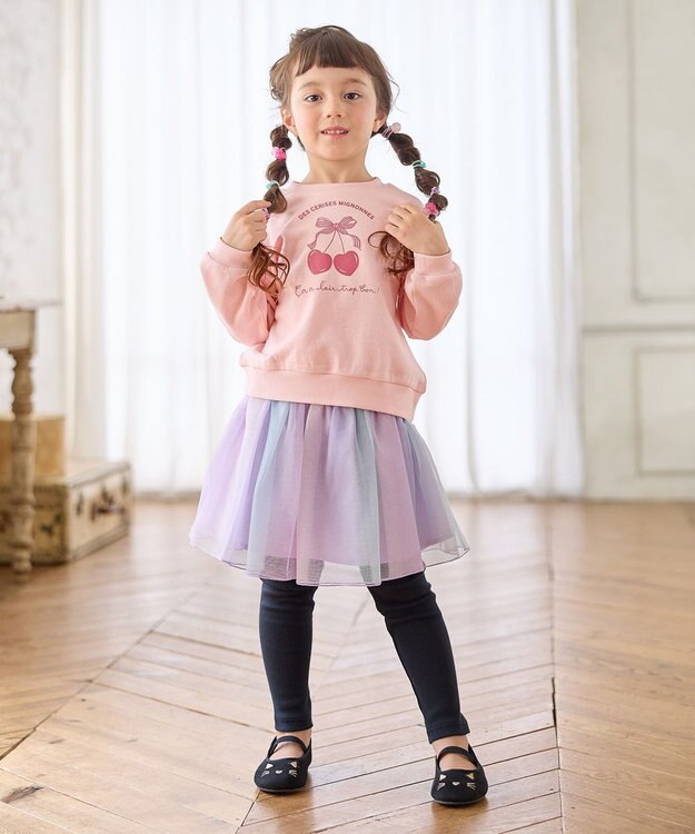 ANY KIDS 【WEB限定】7days 裏毛トレーナー ピンク×サクランボ